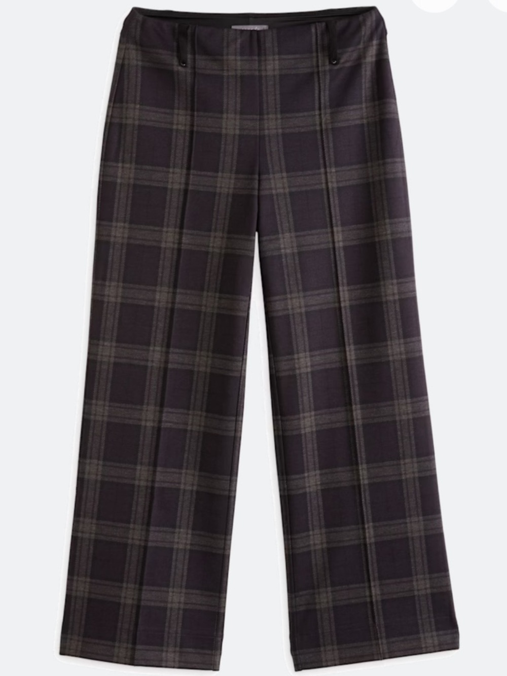 Lysse Livia Crop Pant in Black l Plaid Wide-Leg Crop Pant in Black and Gray